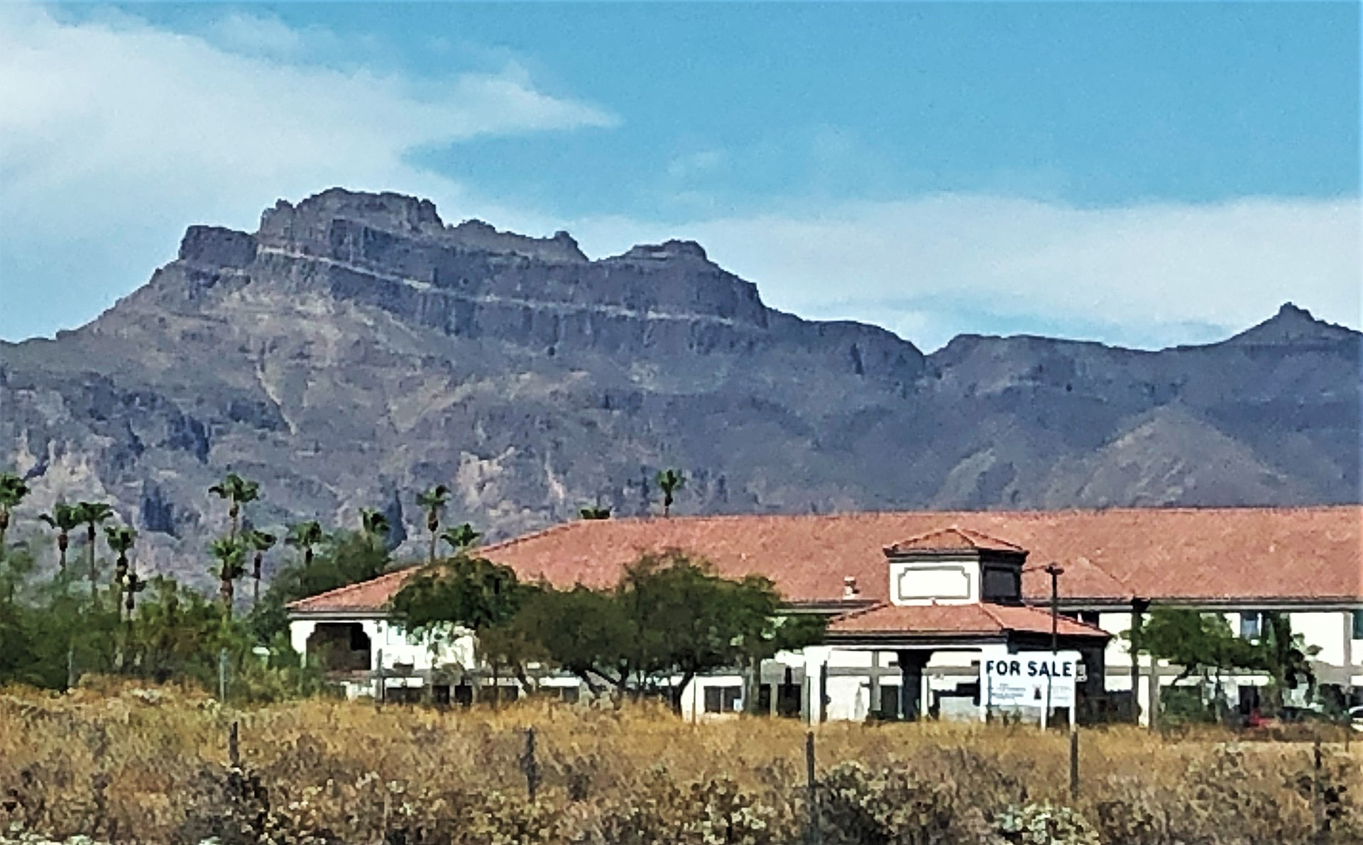Superstition Mountains from U.S. Route 60 at Apache Junction Arizona