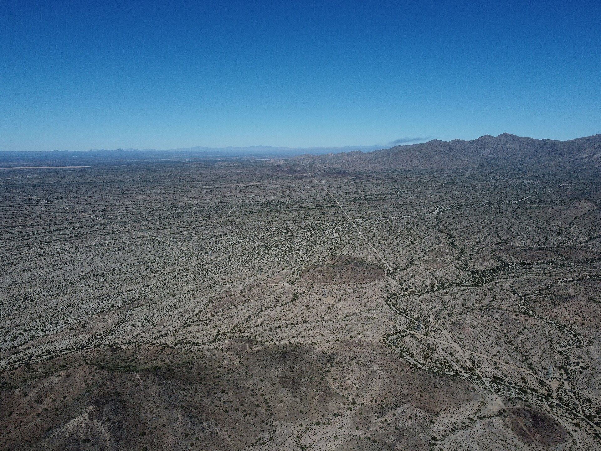 Desert hills and brush in Buckeye Arizona