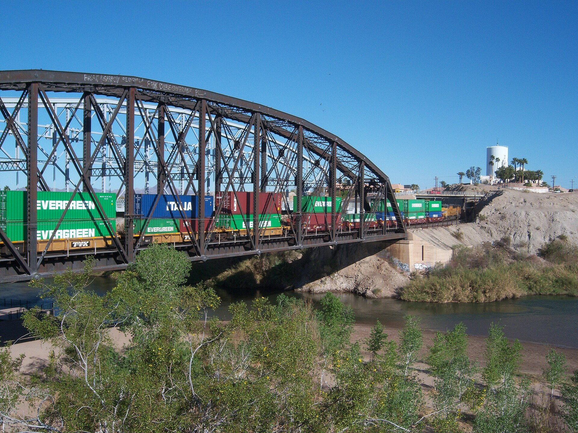 Southern Pacific Railroad bridge over the Colorado River at Yuma Arizona