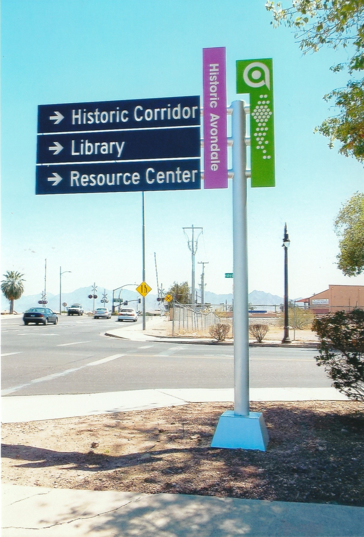 Historic Corridor directional sign in Downtown Avondale Arizona